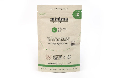 Dentífrico en pastilla bio - Bolsa compostable 120 u MENTA (CON FLÚOR)