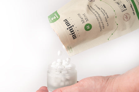Dentífrico en pastilla bio - Bolsa compostable 120 u MENTA (CON FLÚOR)